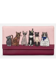 Yoshi Leather Party Cats Flap Over Purse Brown